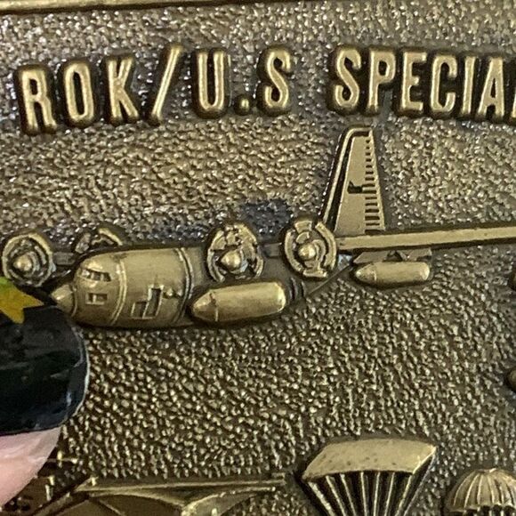 ROK/U.S. Special Forces Metal Belt Buckle No Manufacturers Mark Vintage - Picture 14 of 16
